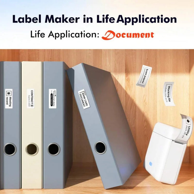 Portable Label Maker Machine With Tape – Wireless Mini Thermal Printer, Inkless Bluetooth Sticker Printer For Home, Office & DIY