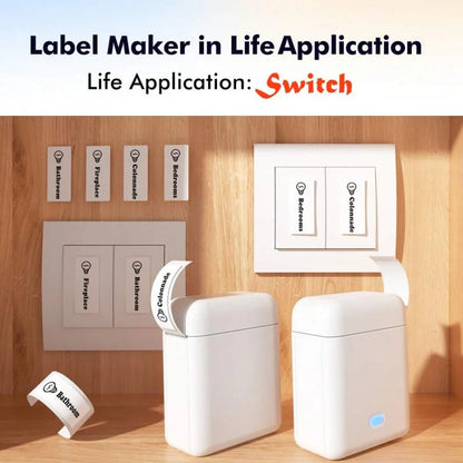 Portable Label Maker Machine With Tape – Wireless Mini Thermal Printer, Inkless Bluetooth Sticker Printer For Home, Office & DIY