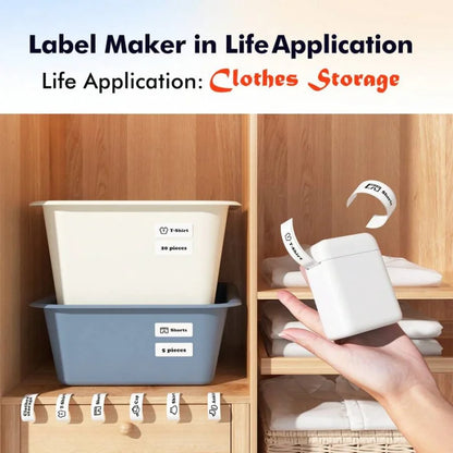 Portable Label Maker Machine With Tape – Wireless Mini Thermal Printer, Inkless Bluetooth Sticker Printer For Home, Office & DIY