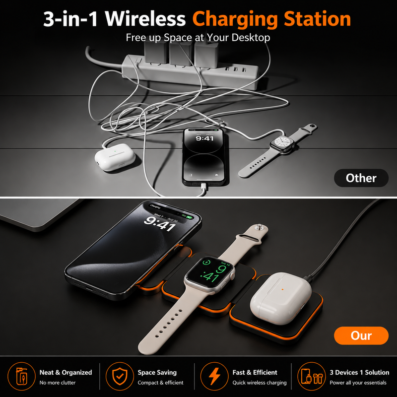 3-in-1 Foldable Wireless Charger