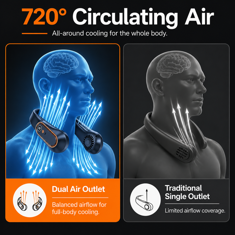 Bladeless Neck Fan – USB Rechargeable