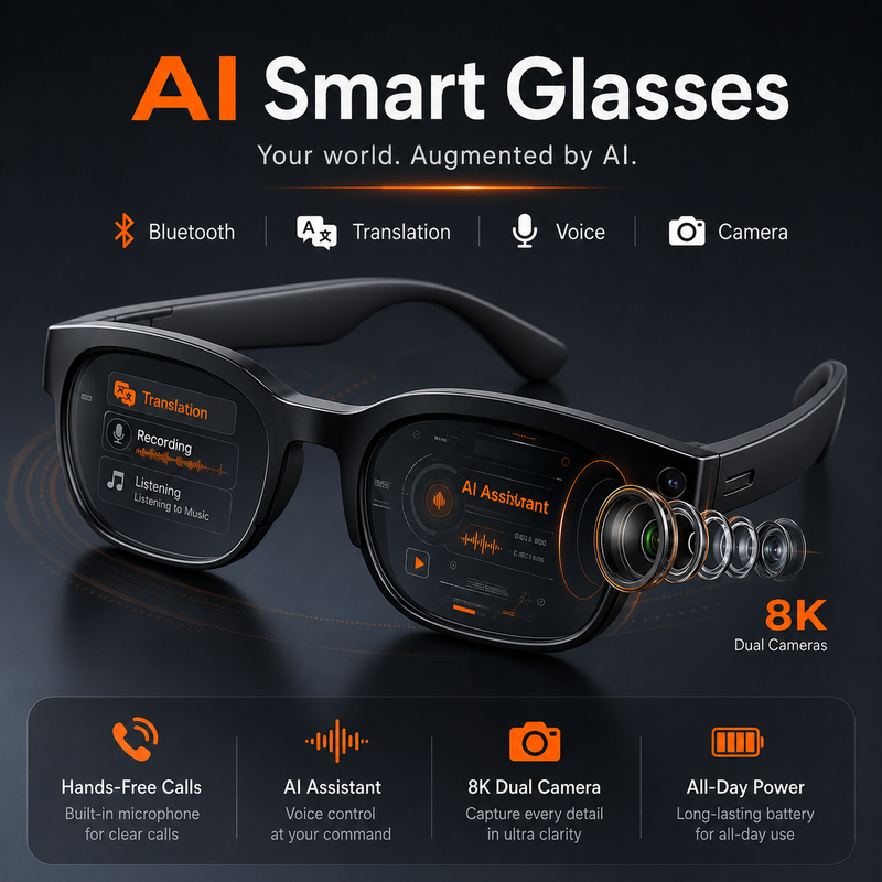 Lenovo Smart Glasses – AI Translation & Bluetooth Audio