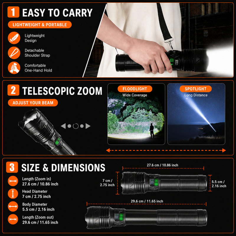 High-Power LED Tactical Flashlight