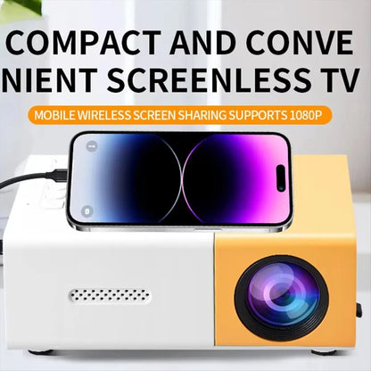 Delighted- Portable Mini Projector with Full HD 1080P Support -Includes Remote Control, USB-Powered, Ideal for Smartphones