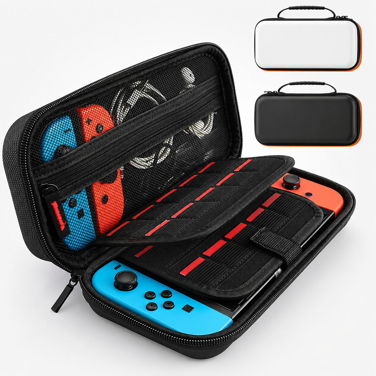 Nintendo Switch hard shell carrying case with console inside
