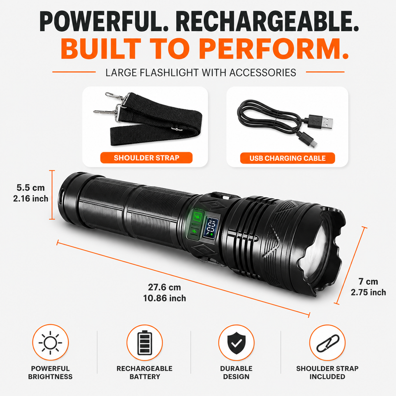 High-Power LED Tactical Flashlight