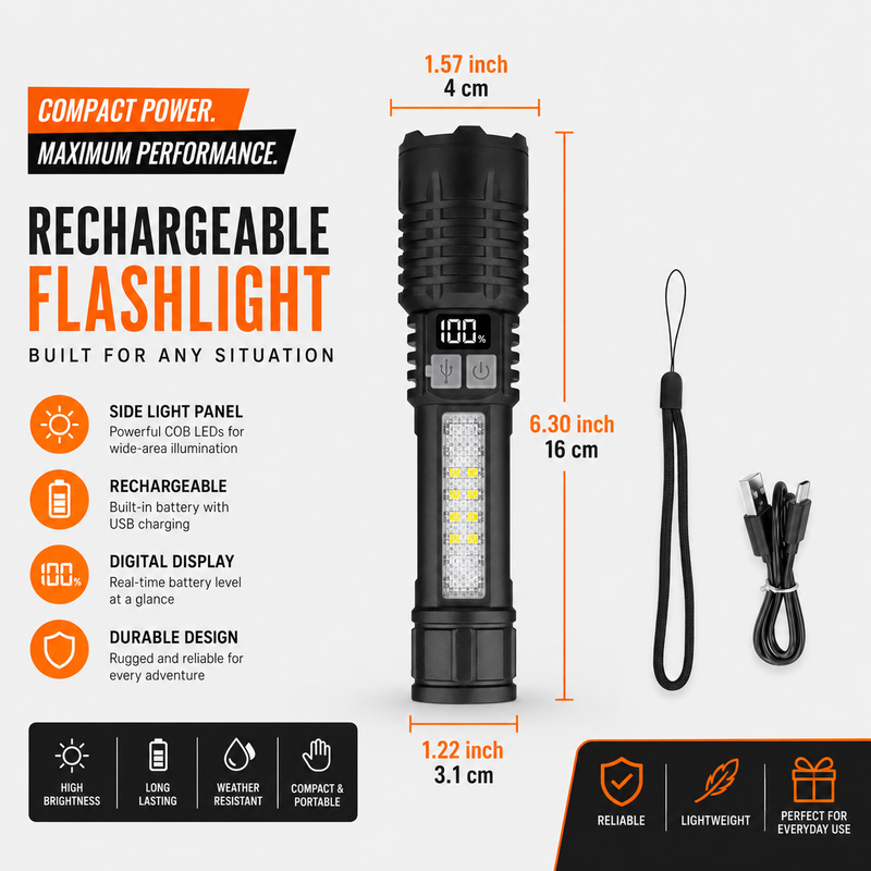 High-Power LED Tactical Flashlight