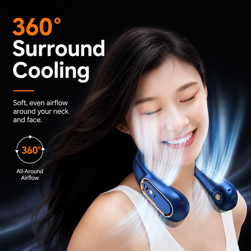 Bladeless Neck Fan – USB Rechargeable